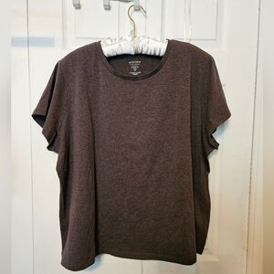#150 Sonoma- Live*Style Chocolate brown short sleeve t-shirt- Size: 3X